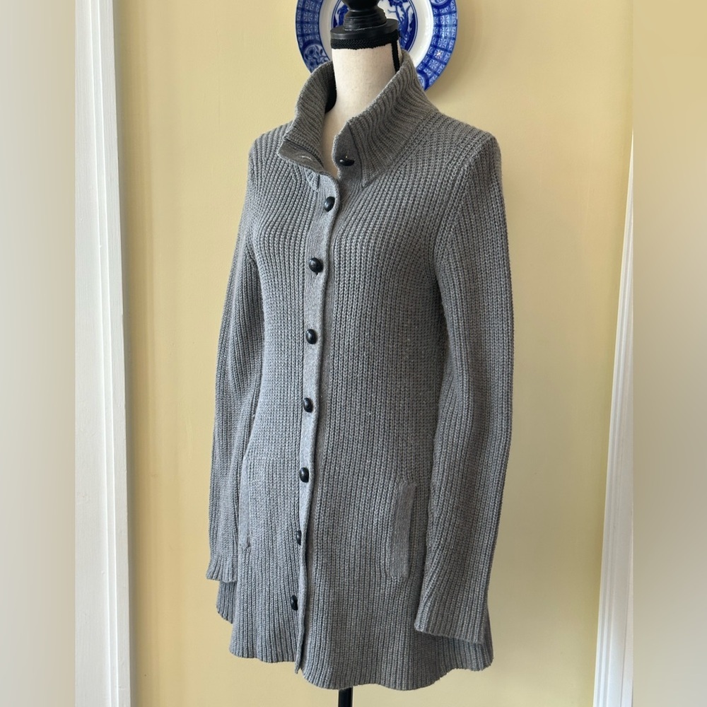 Theory | Gray Cashmere Blend Swing Cardigan Jacket